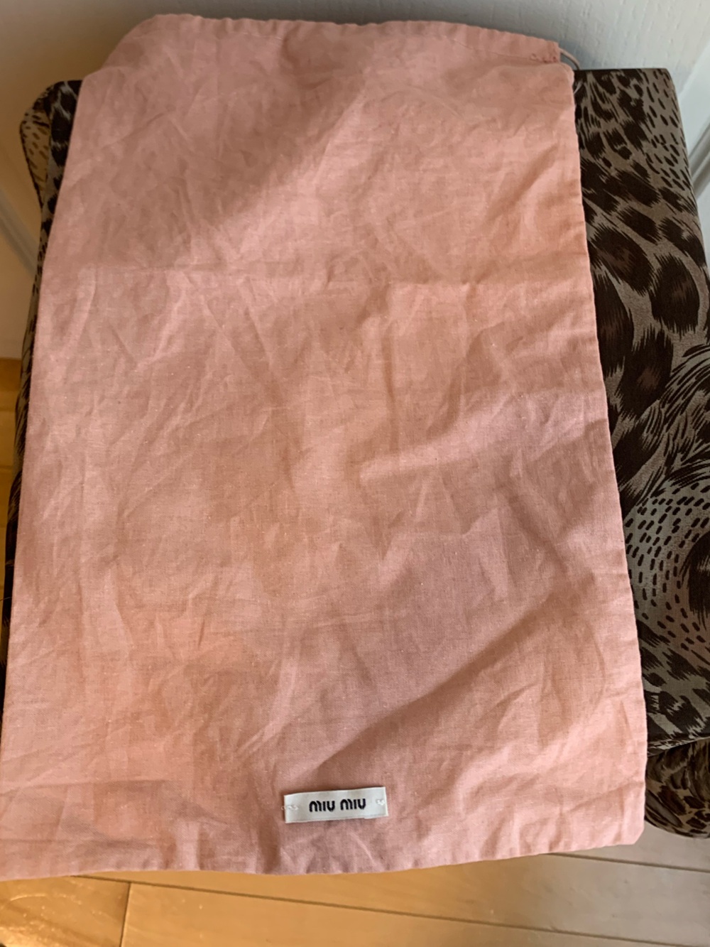 Miu Miu Pink drawstring Fabric Pouch dust bag